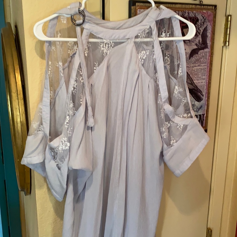 Light airy Free People cold shoulder blouse